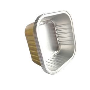 Moules à gâteau miniatures à parois lisses de 180 ml, boîte à cupcakes carrée, moule à dessert carré de petite taille, contenants en aluminium avec couvercle, 6 OZ - Product Image 4