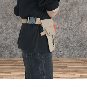 Sac de taille de rangement, vêtements de travail spéciaux pour l'extérieur, horticulteurs, menuisiers, toile épaisse résistante à l'usure, tablier demi-corps, hommes - Product Image 6