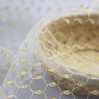Voile de mariée de luxe F508, tissu en tulle, polyester, points dorés, tissu en maille jacquard, tulle pour mariée