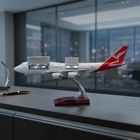 Modèle d'avion en résine LED Qantas Boeing 747-400 avec cabine ouvrante, avion peint, ornement de présentation pour la maison, le bureau ou comme cadeau