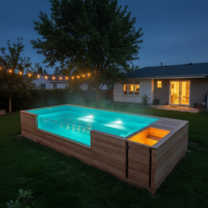 Piscina <span class=keywords><strong>de</strong></span> Inmersión Elevada para Exteriores con Ventana Acrílica y Revestimiento WPC <span class=keywords><strong>de</strong></span> Fábrica, para Patio Trasero y Villa, Australia y EE. UU. - Product Image 2