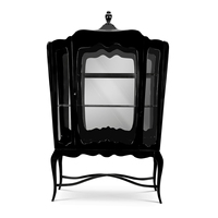 Vitrine de style palais du XVIIe siècle en acajou, verre fumé, laiton poli, meuble de salon, armoire de rangement