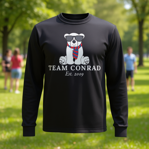 T-shirt à manches longues Team Conrad, col rond, unisexe, design promotionnel pour adultes - Product Image 3