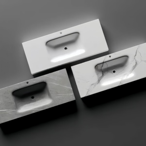 Losa de Pizarra Personalizada para Decoración del Hogar, Lavabo Integrado sin Juntas de Pizarra Termoformada, Mueble de Baño con Encimera Alta - Product Image 1