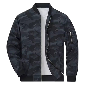 Chaqueta bomber personalizada con logotipo para hombre, de manga larga, con cremallera, informal, para exteriores. - Product Image 2
