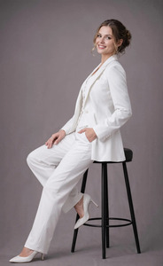 Conjunto de Traje de Tres Piezas para Mujer, Blazer Elegante, Chaleco y Pantalones, Atuendo Formal para Invitadas de Boda, Ropa Profesional de Negocios para Mujer - Product Image 4