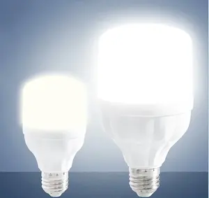 Lampu bohlam daya tinggi, lampu bohlam led plastik 28W, lampu bentuk T, 5W, 10W, 15W, 20W, 30W, 40W, 50w