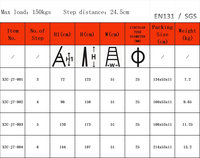 Échelle pliante en acier inoxydable à 6 marches certifiée EN131, antidérapante, portable, pour usage domestique et industriel