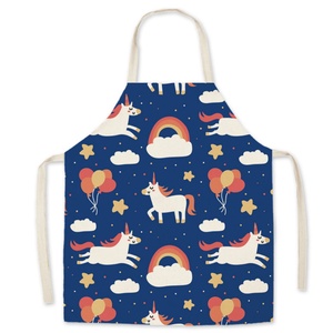 Breathable Reusable Cartoon Cooking Sleeveless <b>Apron</b> Linen-Style Fabric Lightweight & Adjustable for Hot Kitchens <b>Work</b> <b>Apron</b> - Product Image 1