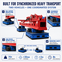 Véhicule à guidage automatique en acier robuste de 70 tonnes avec navigation laser pour le transport de machines surdimensionnées et de matériaux industriels