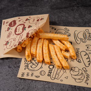 Papier d'emballage pour hamburger personnalisé avec impression de logo, matériaux recyclés, feuilles d'emballage alimentaire enduites de PE pour l'emballage de gâteaux et de pain - Product Image 4