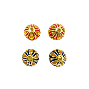 Traditional Chinese Cloisonn Enamel Round Beads 10mm Hollow-Out <b>Spacer</b> For DIY Jewelry Making Bracelet Necklace Accessories - Product Image 5