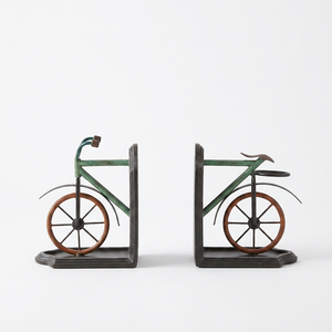 AK Brass Multicolor Bicycle Metal <b>Bookends</b> Set Of 2 Decorative Book Holders for Desk Shelf Home Office Library Decor - Product Image 6