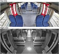 Caméra dôme IP interne pour bus scolaire OEM/ODM EMV EMV002XFKL avec connecteur RJ45 simple tête, vision nocturne 1080P, H.264/H.265, RTSP, SDK, API