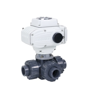 Liquidación B2B COVNA: Válvula de bola motorizada de plástico UPVC de tres vías con rosca, conexión verdadera, DC24V, ON/OFF - Product Image 4