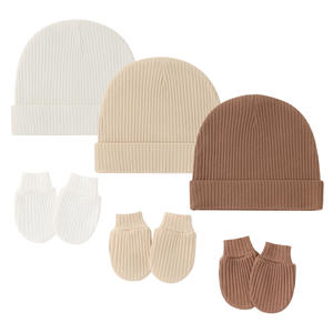 Vente flash : Bonnets pour bébés nouveau-nés avec mitaines anti-griffures, lot <span class=keywords><strong>de</strong></span> 3, unisexe, pour garçons et filles - Product Image 1