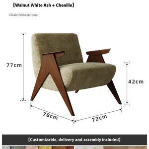 Chaise de canapé simple minimaliste espagnol moyen ancien nostalgique en bois massif Style moderne italien <span class=keywords><strong>salon</strong></span> chaise de loisirs - Product Image 6