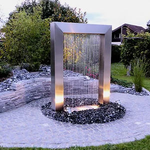<span class=keywords><strong>Fontaine</strong></span> murale en acier inoxydable <span class=keywords><strong>pour</strong></span> piscine personnalisée, cascade, sculptures de jardin en métal - Product Image 1