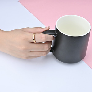 Geometric Square Design <b>Titanium</b> Steel <b>Ring</b> For Women Gold Color Bezel Setting Daily Wear Jewelry - Product Image 3