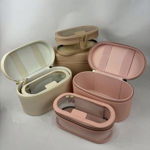 Custom PU&PVC <b>Makeup</b> <b>Bag</b> Large-Capacity <b>Transparent</b> Nested Set Travel Cosmetic CasesToiletry Storage Pouch for Women - Product Image 2
