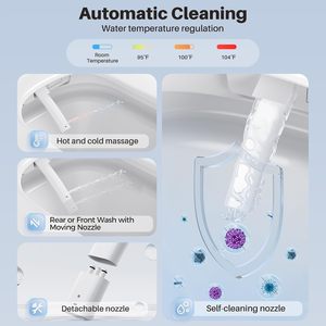 Inodoro Inteligente Compacto <span class=keywords><strong>de</strong></span> 23 Pulgadas <span class=keywords><strong>de</strong></span> Profundidad, Diseño <span class=keywords><strong>de</strong></span> una Pieza en Color Blanco, Sifón en S/P, Control Remoto Incluido, Ideal para Baños Pequeños, con Tanque <span class=keywords><strong>de</strong></span> Bidé Integrado - Product Image 3