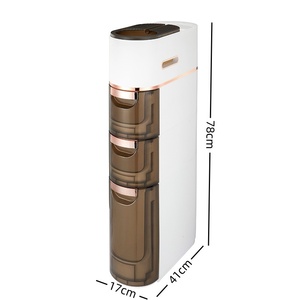 Meuble de rangement étroit pour salle de bain, étagère à roulettes peu encombrante, tiroir en plastique, étagère de rangement multi-niveaux pour articles divers - Product Image 2