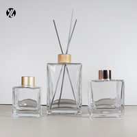 Emballage de luxe avec diffuseur en verre teinté, flacon carré de 200 ml, ensembles de diffuseurs à roseaux
