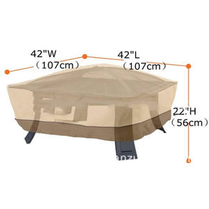 Housse de protection pour foyer extérieur carré de jardin et cour, en tissu Oxford imperméable, pour auvent et protection anti-poussière, pour ensembles de foyers et accessoires - Product Image 2