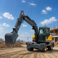 Excavatrice hydraulique mobile professionnelle à grandes roues pour les travaux de construction, de voirie et d'ingénierie publique