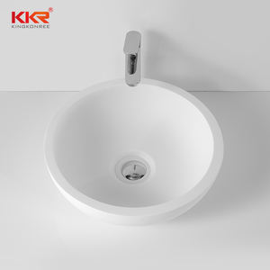 Lavabo de Sobremesa Redondo para Baño, Lavamanos de Diseño Moderno, Color Blanco, Lavabos Ovalados de <span class=keywords><strong>Encimera</strong></span> Sólida - Product Image 5
