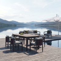 Neues Design Modernes Wetterfestes Leichtgewichtiges Aluminium Outdoor-Esstisch-Set für Hotel- und Hofnutzung