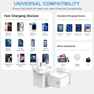 Toptan TYPE-C hızlı telefon şarj cihazı taşınabilir malezya sertifikası ile 20W PD ile cep telefonu İngiltere duvar şarj cihazı - Product Image 6