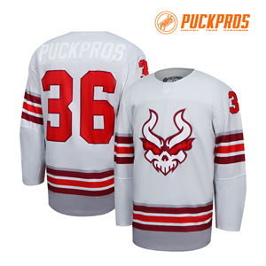 Индивидуальный дизайн, термотрансферная печать, 100% полиэстер, хоккейные джерси для командных игр, бренд PUCKPROS, ткань 220 г, услуги OEM - Product Image 2