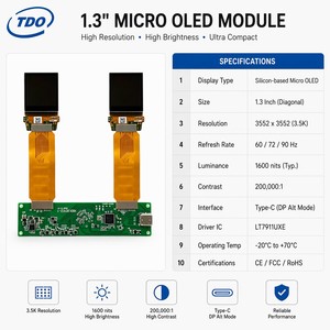 Layar Mikro 3.5K 90Hz 1.3 Inci Antarmuka MIPI dengan Modul Papan Penggerak DUAL Type-C untuk Simulator Headset VR/MR/XR Kelas Atas - Product Image 2