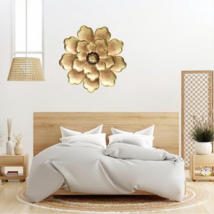 Decoración de Pared Floral Metálica, Arte Contemporáneo Hecho a Mano, Adorno Circular Colgante para Diseño de Interiores del Hogar - Product Image 6