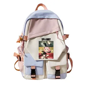 Anime Bagpack Spy X Keluarga Anya Heh Manga Kartun Tas Sekolah Lucu Gadis Macaron Tas Kapasitas Besar untuk Bepergian Setiap Hari