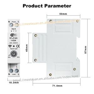 Disjoncteur intelligent TUYA WIFI avec protection de comptage 63A, contrôle à distance, protection contre les surintensités et les surtensions, compteur Kwh, <span class=keywords><strong>relais</strong></span> temporisé - Product Image 3