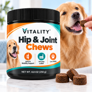 VITALITY Hip & Joint Chews 8.8 OZ (250 g) para Perros, Soporte para la Movilidad Articular, Masticables Blandos para Todas las Razas - Product Image 1