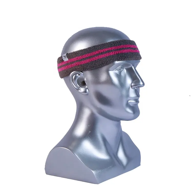 Custom Cotton Embroidery Logo Headband Sweatband For Running Sports Yoga Stretch Head Soft Band Hair Headwear Gym