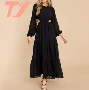 TUOYI diseñador personalizado mujer alta calidad nueva moda una pieza señora verano venta al por mayor mujeres satén sólido cuello vuelto mini vestido