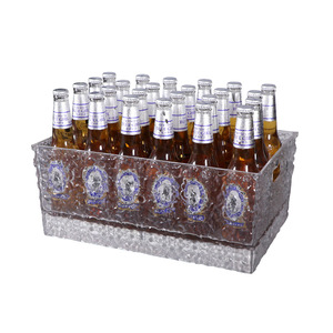 Seau à glace carré en plastique acrylique éclairé par LED pour bar et fête, capacité 12 ou 24 bouteilles - Product Image 5