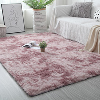 Karpet Kamar Tidur Motif Tie-dye Bahan PV Plush, Keset Ruang Tamu/Samping Tempat Tidur untuk Rumah, Promo Hot Sale