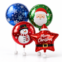Ballons gonflables en feuille d'hélium de 18 pouces de diamètre, forme ronde, décoration de fête de Noël, pour la décoration de fête, cadeaux pour enfants