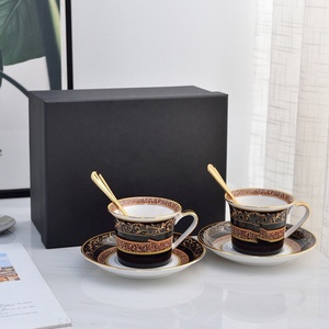 Customized New Design Western European Luxury Straight Body and Flare Mouth Porcelain <b>Tea</b> <b>Cup</b> and Bone China Coffee <b>Set</b> - Product Image 5