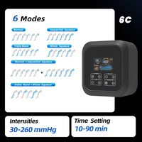 Bottes de récupération à compression d'air sans fil professionnelles à 6 chambres, écran tactile numérique, rechargeables, machine de massage des jambes portable