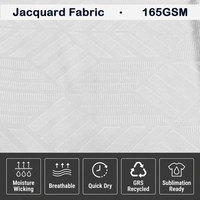 Tissu Jacquard Blanc Prêt à la Sublimation en Polyester Recyclé pour la Fabrication Textile, Jersey Tricoté 100% Polyester 165GSM pour le Sport