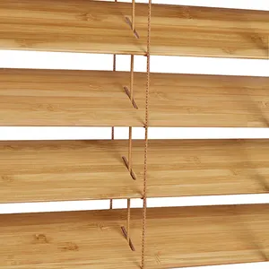Grosir jendela naungan basswood papan tirai gorden gorden bambu alami horizontal tirai venetian
