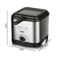 Friteuse Électrique Professionnelle 2L avec Panier Amovible en Acier Inoxydable et Fenêtre Visible pour Cuisine Domestique R.5300