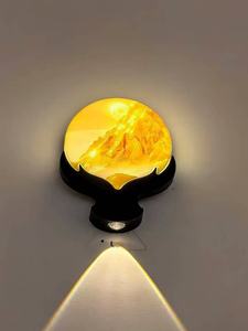 Sunset Sky Round LED Wall Light <strong>Warm</strong> Glow Cloudy Landscape Decorative <strong>Lamp</strong> for Cozy Home, Bedroom Ambient Lighting - Product Image 3