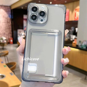 Lichicase TPU Side Wallet Card Slots Holder Case pour Xiaomi 14 Pro 14 Ultra Transparent Mobile Phone Accessories - Product Image 3